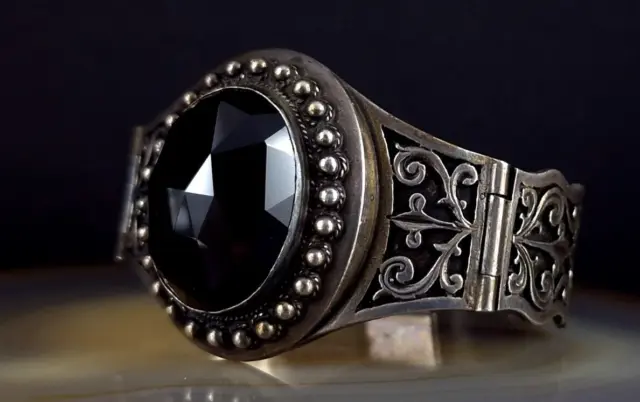 Armreif Silber 835 Granat Armspange Armband - Niederlande antik älter zauberhaft
