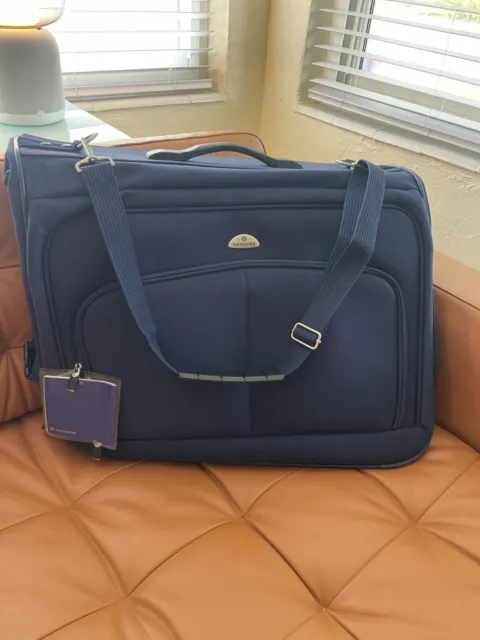 Samsonite Blue Carry Bi-Fold Travel Luggage Suit Case Garment Bag