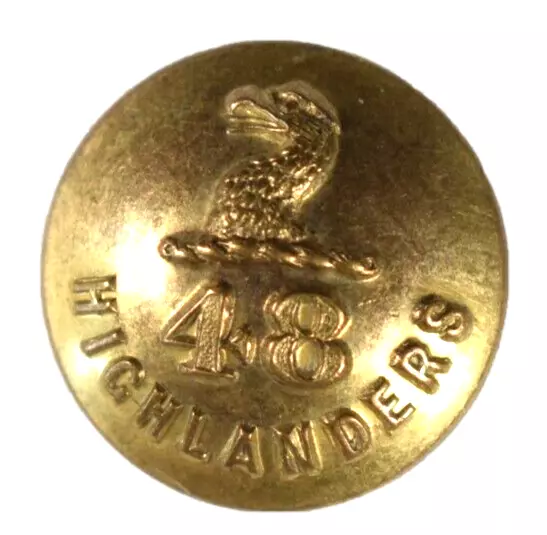 Vintage British 48th Highlanders Regiment Vintage Original Uniform Button N4B