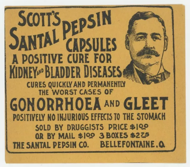* GREAT * Old Bellefontaine Ohio OH Bottle Label - Quack Medicine