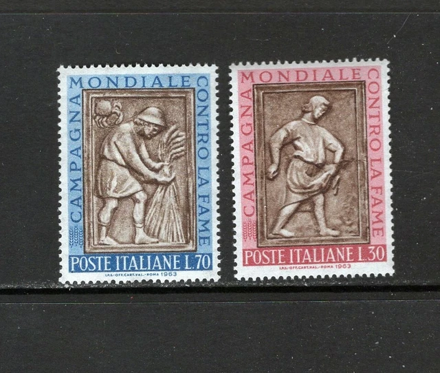 Italy 1963 SOWER, HARVESTER TYING SHEAF, FREEDOM FROM HUNGER SC 871-72  MNH