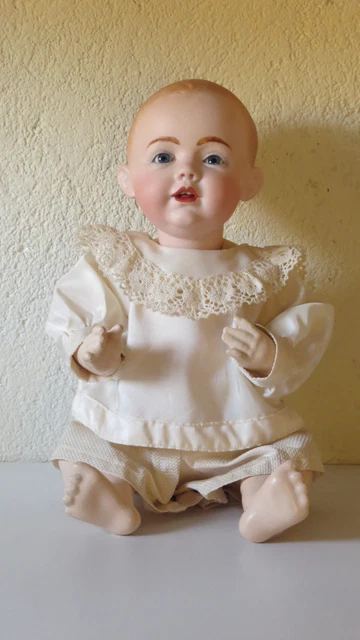 Poupée Ancienne Reproduction Bambino Métis 26 Cm – Tête Biscuit Porcelaine, Yeux Cristal