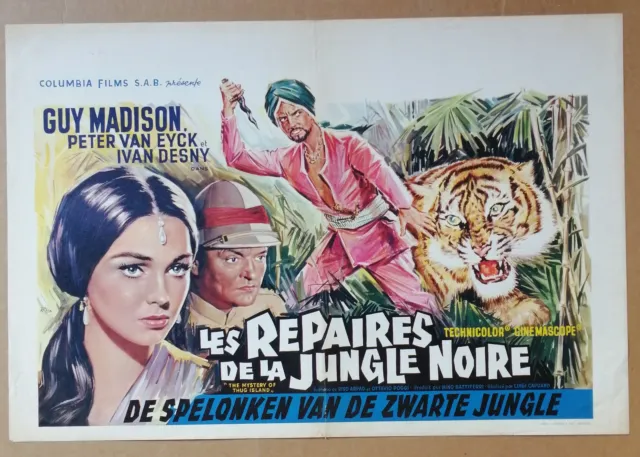 REPAIRES DE LA JUNGLE guy madison affiche cinema belge originale '64