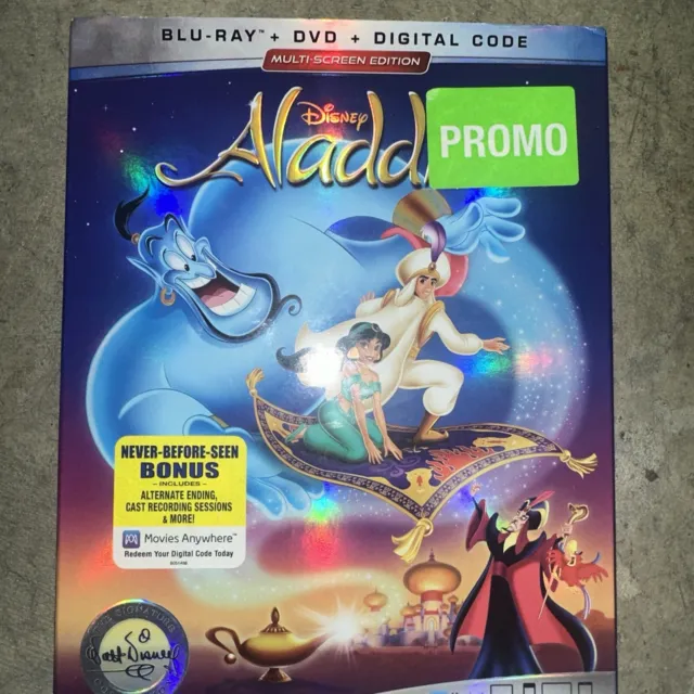 Disney Aladdin Blu-Ray + DVD + Digital Code Multi-Screen Edition w/ Slipcover