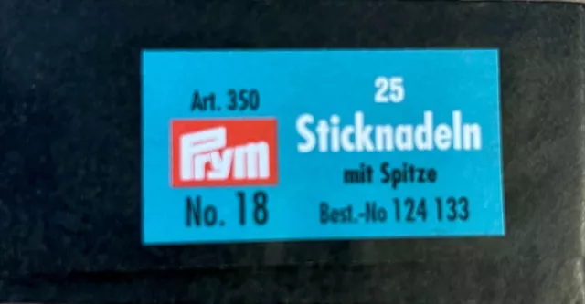 Sticknadeln mit Spitze 25 Stück Nr 18 Prym 1,20 x 50mm 124133 Sticknadel Brief