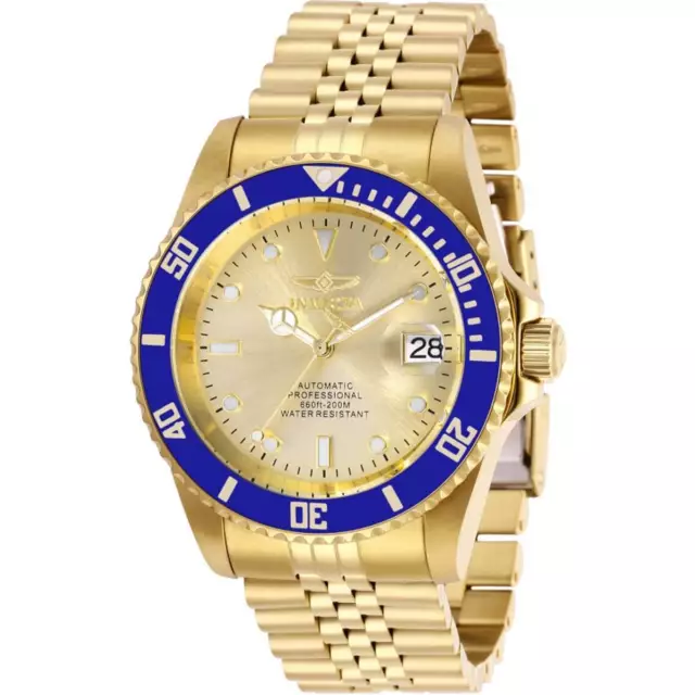Invicta Men's Watch Pro Diver Champagne Dial Automatic Gold Bracelet 29185