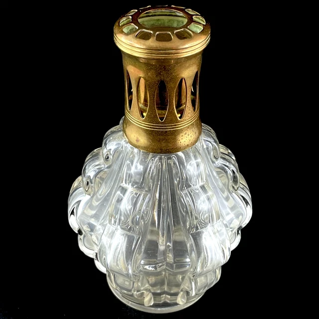 Lampe Berger XIX En Verre Moulé Et étain - Style Art Déco - Occasion