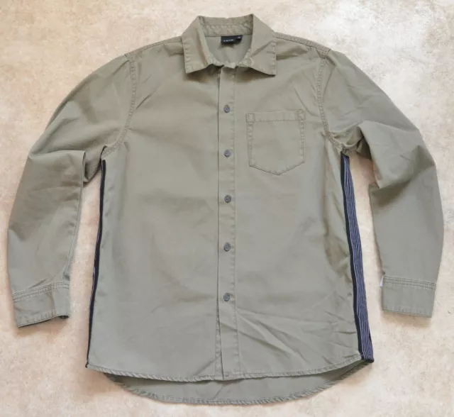 Nuova camicia casual LMTD Premium ragazzi cachi verde miltary 14 anni nuova con etichette