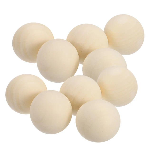 Lot De 2 Boules En Bois De Hêtre Naturel Massif 40 Mm - Jeu Éducatif Enfants