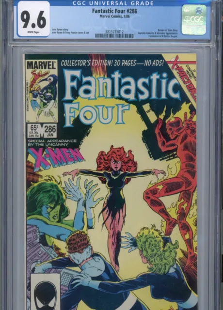 Fantastic Four #286 Nm 9.6 Cgc White Pages Byrne Story Cover And Art Return Of J