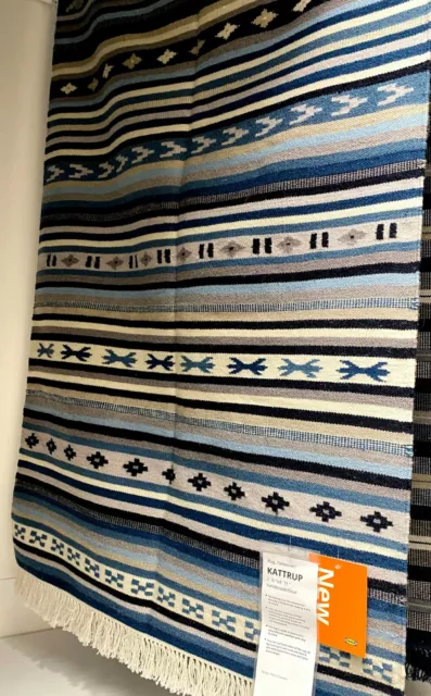 STOCKHOLM rug, flatwoven, handmade/stripe black/off-white, 5'7x7'10 - IKEA