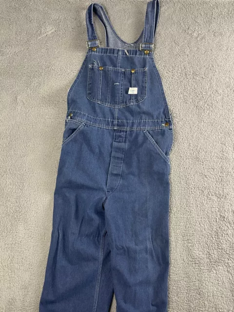 VINTAGE Sears Tradewear Overalls Mens 36x34 Denim Bibs USA Union Made Blue