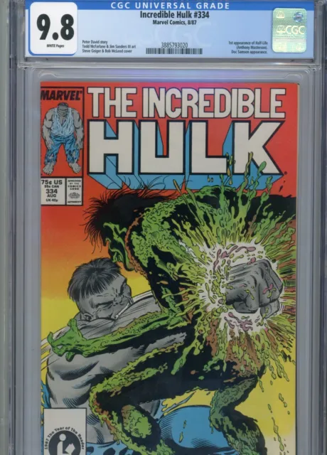 Incredible Hulk #334 Mt 9.8 Cgc White Pages David Story Mcfarlane Art 1St Half L