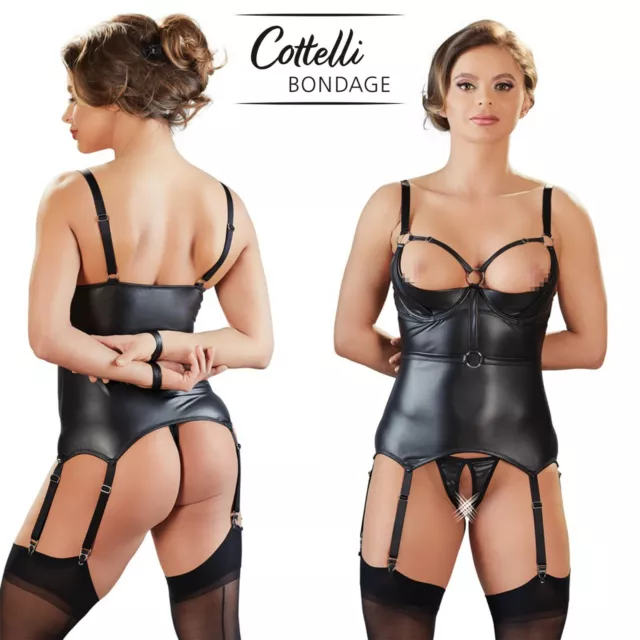Cottelli Collection sexy REGGICALZE BONDAGE Cami SUSPENDER crotchless s/m/l/xl