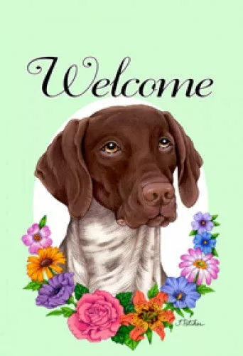 Welcome House Flag - German Shorthaired Pointer 63049