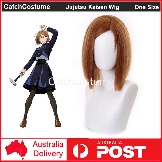 Anime Jujutsu Kaisen Kugisaki Nobara Cosplay Wig Short Staight Brown Party Wigs