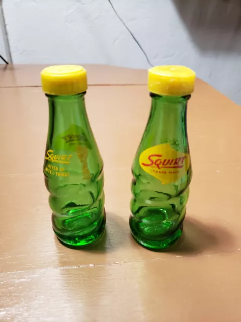 Vintage Squirt Soda Never an After-Thirst Pop Bottle 4.5" Salt & Pepper Shakers