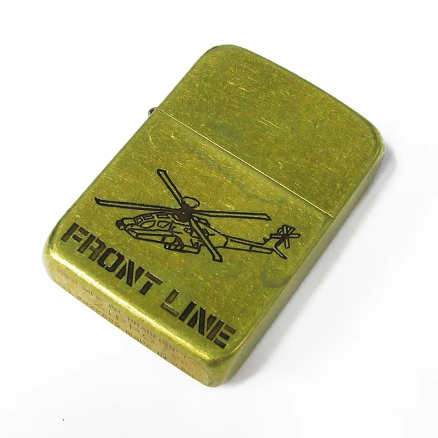 Vintage Zippo 1941 Replica Front Line Helicopter Brass Barrel Japan Limited Rare