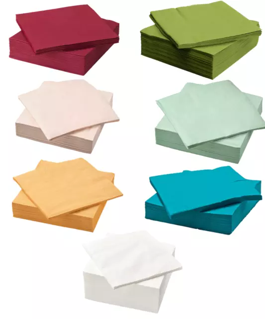 100 Serviettes Paper Napkins Recyclable Tableware Tissues 3-Ply 40/40cm Party