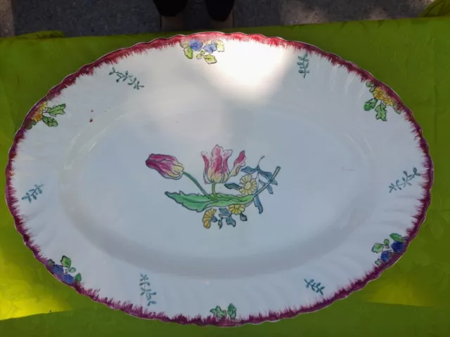 Ancien Plat de service ovale  Longwy  French