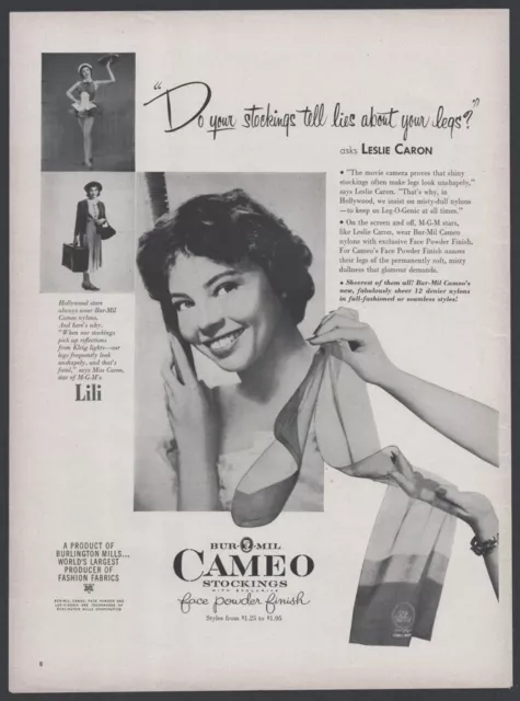 Original Reklame 1953 - Cameo Stockings - Strümpfe, Nylons, Leslie Caron