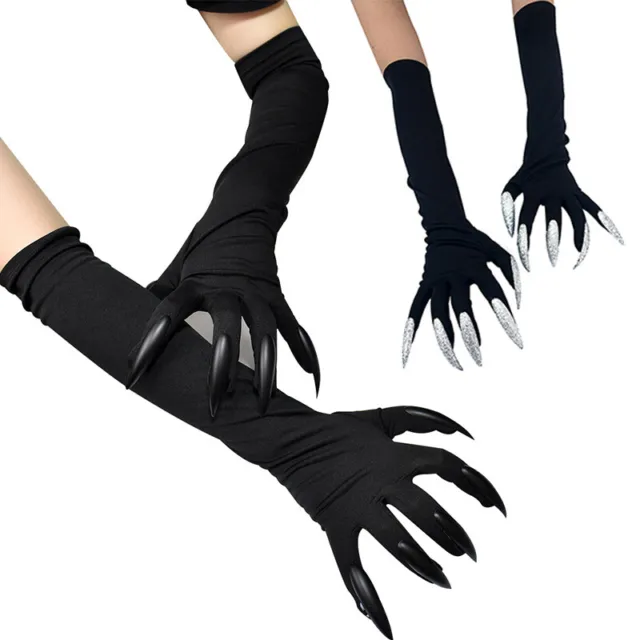 Gants De Costume D'halloween Avec Ongles Accessoires D'halloween Gants Longs R