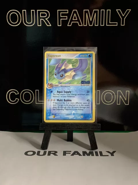 Pokemon Card - Vaporeon - EX Unseen Forces 19/115 Reverse Holo Rare STAMPED 2005