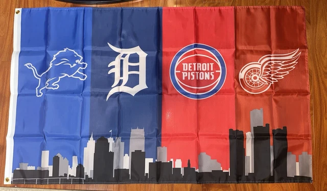 Bandiera Detroit 3x5 – Lions, Tigers, Red Wings, Pistons! Perfetta Per Tailgating, Unisex - 3