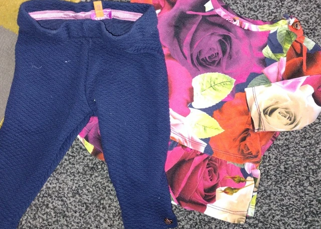 Bellissimo TED BAKER set da 2 pezzi per bambine, top e leggings 3-6 mesi