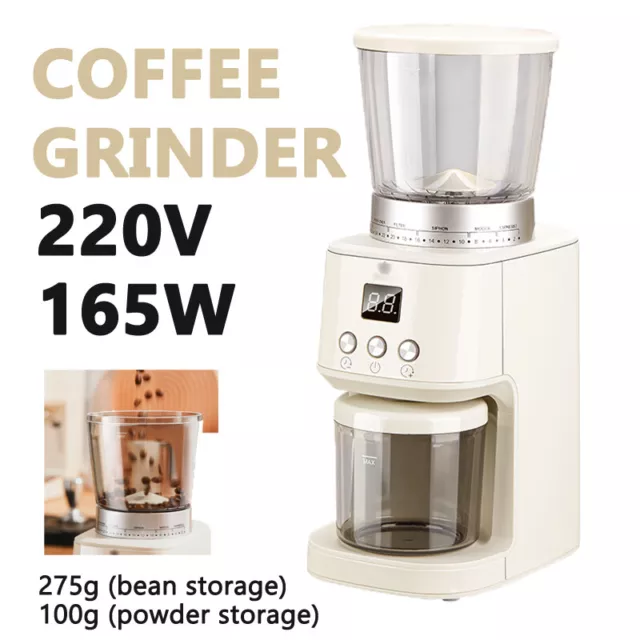 Electric Coffee Grinder 220V 165W Commercial Coffee Bean Mill Conical Burr 275G