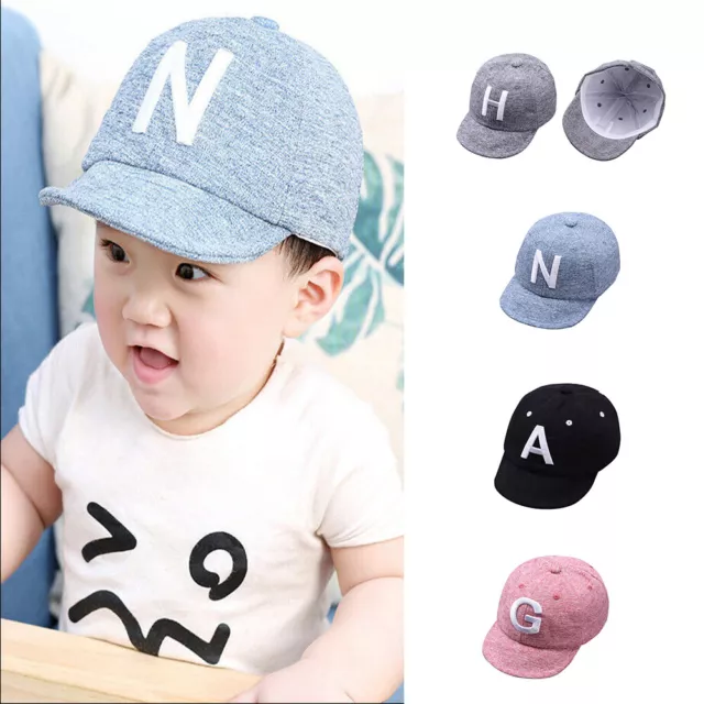 Infant Baby Boys Girls Hat Baseball Cap Toddler Kids Letter Printed  Sunhat Cute