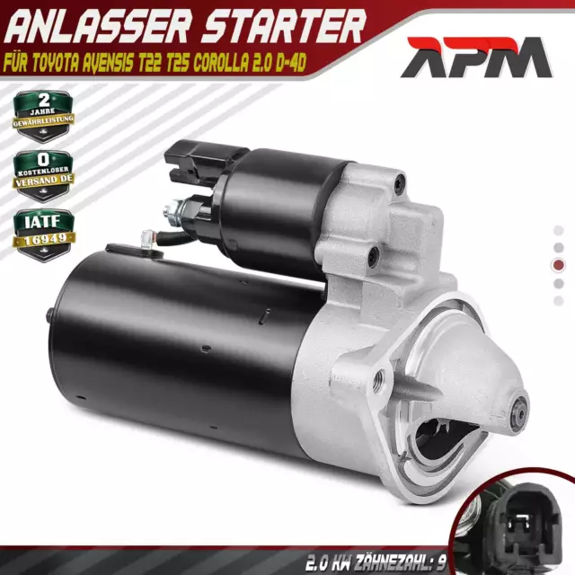 Anlasser Starter 2,0 KW für Toyota Avensis T22 T25 Corolla Verso 2.0 D-4D Kombi