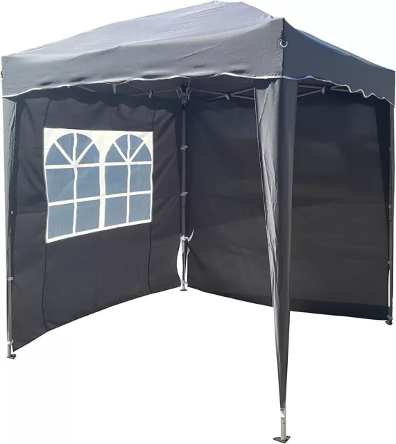 Pabellón Plegable 2x2m Tienda de Fiestas Jardín Marquesina Impermeable Gris Y