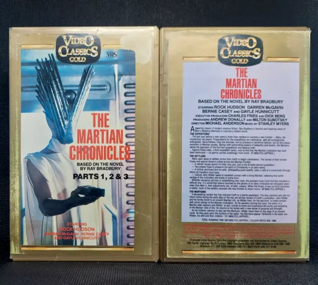 The Martian Chronicles 1, 2 & 3 VHS PAL Big Box EX-RENTAL Video Classics Gold