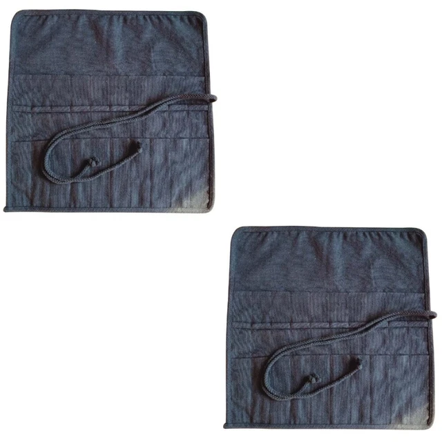 2 piezas Soporte para pincel de pintura Bolsa para lápiz Lona Arte Pintura Soporte para pinceles