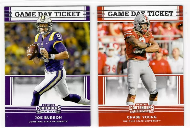 2020 Panini Contenders Draft Picks Football GAME DAY TICKETS RC - You Pick!