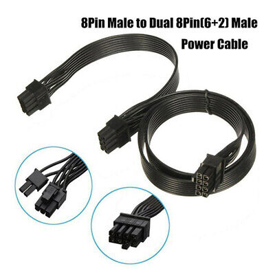 1PC PCI Express 8pin To Dual 6+2Pin Power Supply Cable PCIE 8 Pin 1 To 2 Spl#km