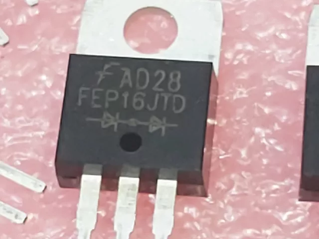 10x FEP16JTD Fast Rectifier 600V 16A 50nS [Serial Diodes], Series Diode TO220 3