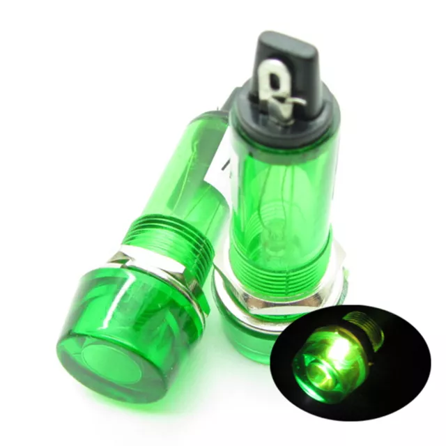 10 x Green 220V 10mm Power Signal Indicator Light Plastic Neon Pilot Lamp XD10-3