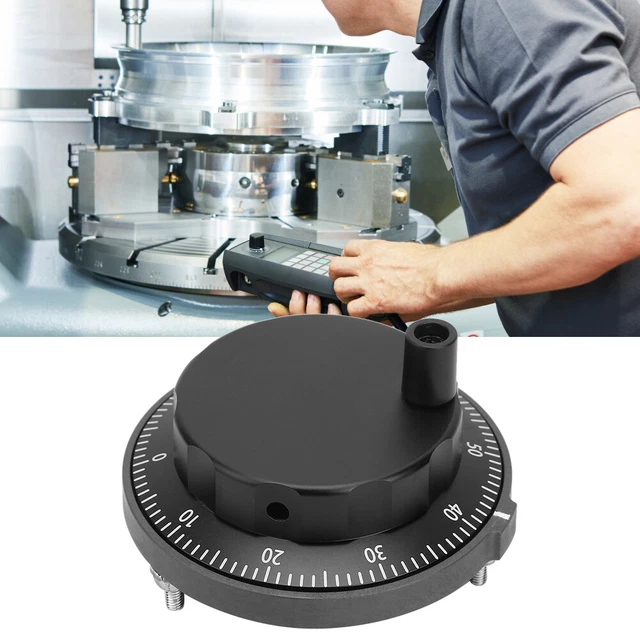 5V 80mm 6Pin CNC Pulser Handwheel 100PPR Manual Pulse Generator Rotary Black