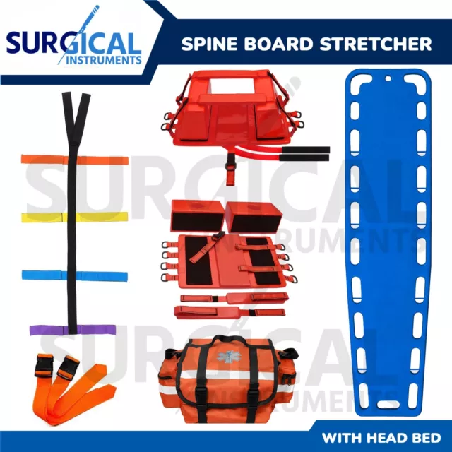 Blue EMT Backboard Spine Board Stretcher Immobilization Kit Free Trauma Bag Hi-Q