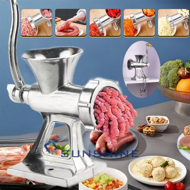 Heavy Duty Meat Grinder Mincer Stuffer Manual Sausage Filler Sauce Maker Machine 2