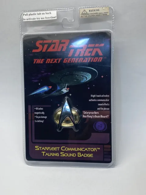Star Trek The Next Generation Starfleet Communicator Talking Sound Badge 1996