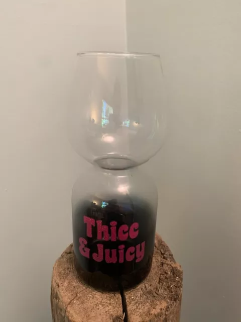 Spencer Gifts Thicc & Juicy 8.5" Unique Shaped Glass With Original Box