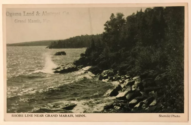 Shore Line Near Grand Marais, Minnesota MN Postcard - Ogema Land & Abstract Co.