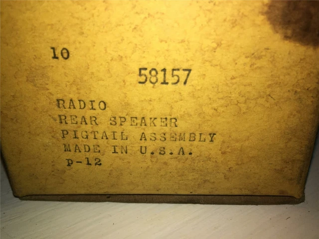 6x NOS Rear Speaker Pigtail Assembly 58157  - B15-59