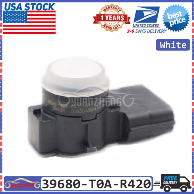 1x White PDC Right Bumper Parking Assist Sensor For Honda Accord 39680-T0A-R420