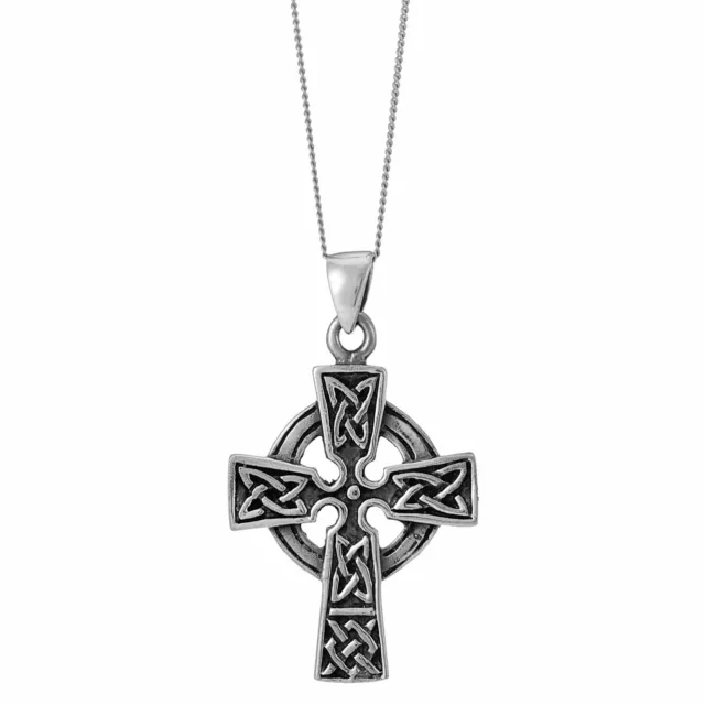 Silverly .925 Sterling Silber Keltisches Kreuz Keltischer Anhänger Halskette