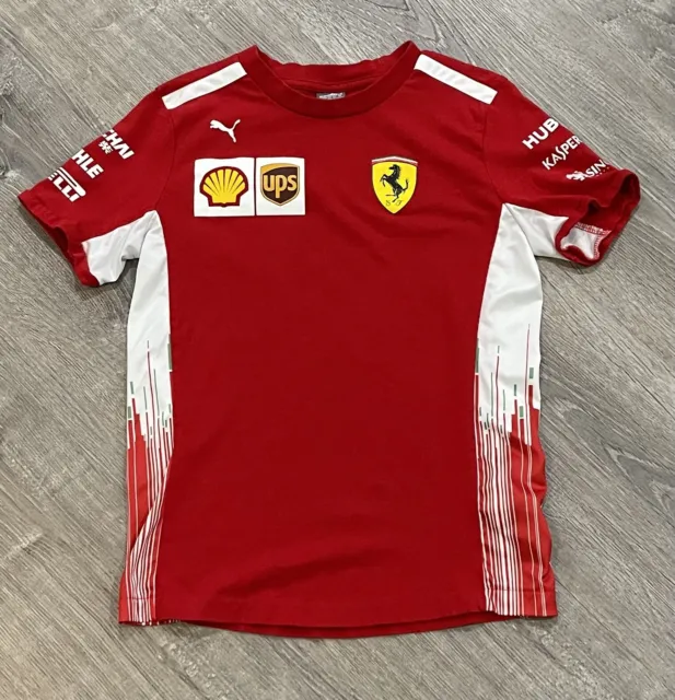 Puma Ferrari UPS Shell Racing F1 Youth Large (L) Red Shirt Short Sleeve Hublot
