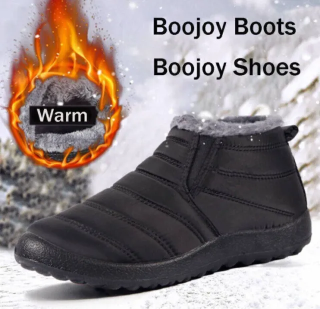 Winter Boots, Men Womens Winter Snow Boots Waterproof Anti-Slip Booties -DE